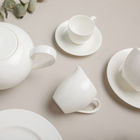 Сервиз столовый на 6 персон, 21 предмет, костяной фарфор, белый, рельеф, серия Терраса, NARUMI, Япония_00820340047155388909.jpg