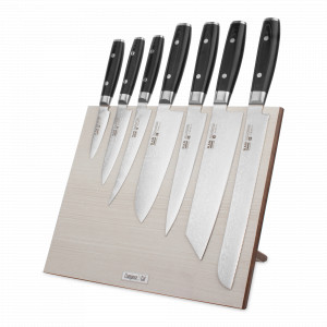 Набор кухонных ножей, 7 штук, на магнитной подставке ComposeEat (белая), серия RAN, YAXELL, Япония, YAXELL (Япония)