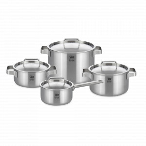 Набор посуды из 8 предметов для индукционных плит, 3 кастрюли, 1 ковш, 4 крышки, серия Limited Edition, ELO, Германия, НОВИНКИ