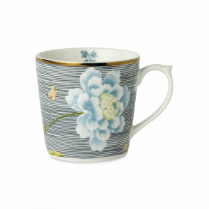 Кружка Midnight Pinstripe, 10.6 х 7.5 см, 0.24 л, фарфор, белый, серый, серия Pinstripe, Laura Ashley, Великобритания, LAURA ASHLEY (Великобритания)