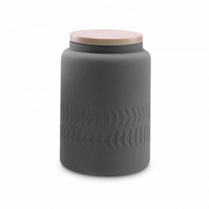 Емкость для хранения Dark Grey, 22 см, каменная керамика, дерево, темно-серый, ROOMERS TABLEWARE, Нидерланды, Емкости для хранения