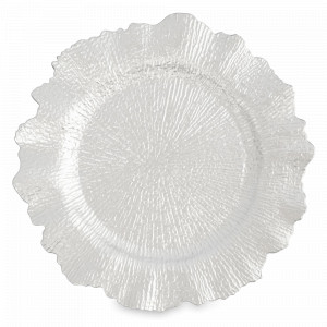 Тарелка подстановочная Iceberg, 33 см, пластик, серебристый, серия Event, ANNA LAFARG, Китай, Тарелки подстановочные