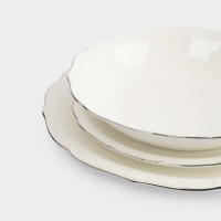 Сервиз обеденный на 6 персон, 18 предметов, фарфор, белый с серебристым кантом, серия Dynasty, ANNA LAFARG, Китай_00822620051058201776.jpg