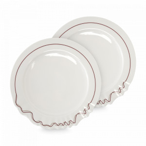 Набор из 2-х обеденных тарелок, 27 см, фарфор, белый, декор, серия Canto, TKANO, Китай, Тарелки