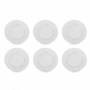 Набор из 6-ти закусочных тарелок, 21 см, фарфор, белый, серия Rococo, REPAST, Чехия, Тарелки