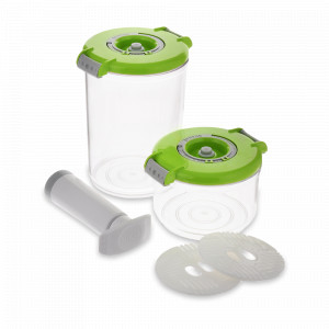 Набор из 2-х вакуумных контейнеров и насоса, тритан, зеленый, серия RD-Round, STATUS, Словения, STATUS (Словения)