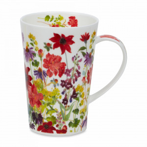 Кружка «Газон из красных цветов», 440 мл, костяной фарфор, декор, серия Shetland, DUNOON, Великобритания, Большие кружки