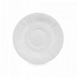 Блюдце чайное, 17 см, фарфор, белый, серия Недекорированный, BERNADOTTE, Чехия, Чайные пары