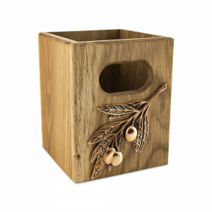 Подставка под столовые приборы «Оливки», медь, дерево, 12 х 15 см, серия Медная посуда, Кольчугинский Мельхиор, Россия, Подставки для кухонных аксессуаров