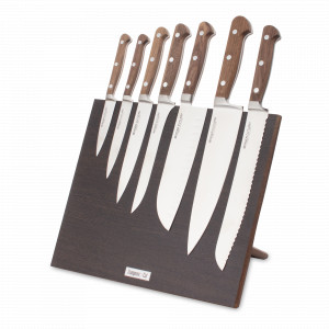 Набор кухонных ножей, 7 штук, на магнитной подставке ComposeEat, серия Classic Walnut, BERGER CUTLERY, Германия, Набор ножей