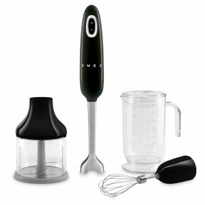 Блендер погружной с принадлежностями, 4 предмета, нержавеюащая сталь, пластик, черный, SMEG, Италия, SMEG (Италия)