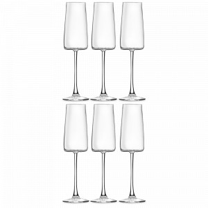 Набор из 6-ти бокалов для шампанского Essential, 300 мл, хрустальное стекло, серия Universum, RCR, Италия, Бокал-флейта для шампанского