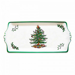 Блюдо сервировочное, длина: 34 см, материал: фаянс, цвет: декор, серия Рождественская ель, SPODE, Великобритания, Рождественская ель SPODE