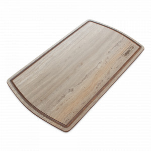 Доска композитная с желобом для сервировки, 37х21см, травертин капучино, серия Fashion, ComposeEat, Россия, Сервировочные доски