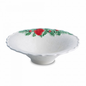Салатник , 20 см, керамика, белый, декор, серия Рождественская гирлянда, Bordallo Pinheiro, Португалия, BORDALLO PINHEIRO (Португалия)