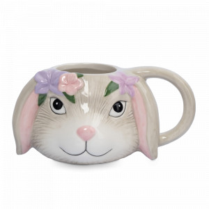 Кружка , 520 мл, керамика, серый, декор, серия Brown Rabbit, ANNA LAFARG, Китай, Кружки с ручкой