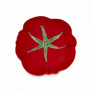 Тарелка закусочная «Томат», 21 см, керамика, красный, зеленый, серия Томат, Bordallo Pinheiro, Португалия, BORDALLO PINHEIRO (Португалия)