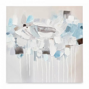 Панно декоративное Fleur, 60 х 60 см, холст, дерево, голубой, серия Art, BERGENSON BJORN, Великобритания, Предметы интерьера