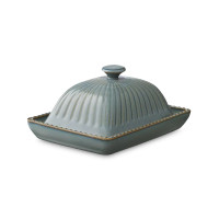 Маслёнка , 11,5 х 16 х 8 см, фарфор, синий, коричневый, серия Kitchen Spirit, TKANO, Россия