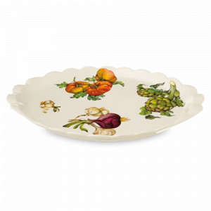 Блюдо овальное сервировочное, 48 х 32 см, керамика, белый, декор, серия Mercato della Terra, NUOVA CER, Италия, NUOVA CER (Италия)
