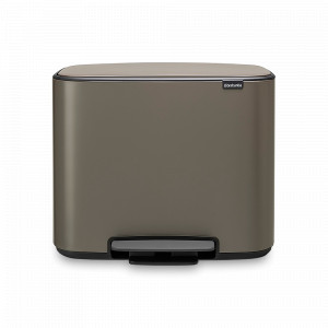 Контейнер для мусора с педалью, 11 + 23 л, нержавеющая сталь, платина, серия BO PEDAL BIN, BRABANTIA, Бельгия, BRABANTIA (Бельгия)