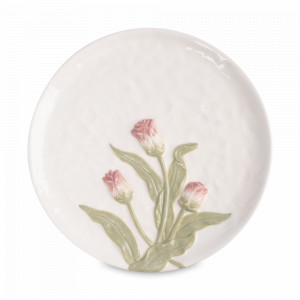 Блюдо круглое, 24 см, керамика, белый, рельеф, серия Tulip, ANNA LAFARG, Китай, НОВИНКИ