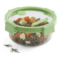 Контейнер пищевой круглый, 950 мл, 19 см, стекло, силикон, зеленый, серия At Home, LEKUE, Испания_00819240052257808198.jpg