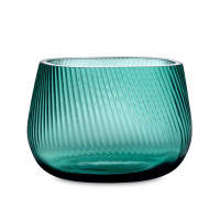 Ваза прямоугольная Опти, 20 х 18 см, хрусталь, бирюзовая, NUDE GLASS, Турция