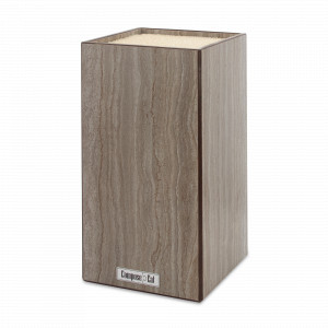 Подставка для кухонных ножей, универсальная, 12х12х24см, травертин капучино, композитный материал, серия Signature, ComposeEat, Россия, Подставки под ножи