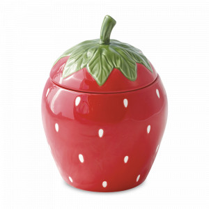 Банка для хранения, 18 см, фарфор, красный, серия Jardin Des Fraises, EASY LIFE (R2S), Италия, Банки для хранения EASY LIFE R2S