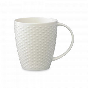 Кружка , 350 мл, фарфор, белый, рельеф, серия Essential, TKANO, Россия, Белые кружки