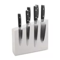 Набор из 6-ти кухонных ножей на подставке из дуба, серия RAN, YAXELL, Япония, 