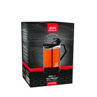 Френч - пресс Tea Presso, 600 мл, боросиликатное стекло, пластик, нержавеющая сталь 18/10, черный, VITAX, Великобритания_00810570043507893170.jpg