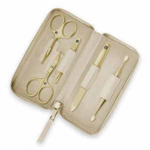 Набор маникюрный в кожаном футляре, 5 предметов, золотистый, кремовый, серия Beauty Premium, ZWILLING J.A. HENCKELS, Германия, ZWILLING (Германия)