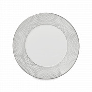 Тарелка закусочная Platinum, 23 см, костяной фарфор, белый, серый, серия Gio, WEDGWOOD, Великобритания, Тарелки фарфоровые с рисунком