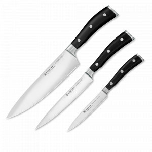 Набор из 3-х кухонных ножей поварская тройка, серия Classic Ikon, WUESTHOF, Золинген, Германия, Поварские тройки ножей