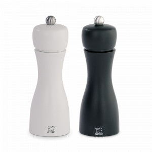 Набор мельниц для соли и перца, 15 см, дерево, черный/белый, серия Tahity, PEUGEOT, Франция, Солонки и перечницы