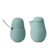 Набор молочник и сахарница с ложкой, фарфор, мятный, серия Nina, VIVA Scandinavia, Дания