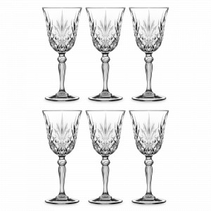 Набор из 6-ти бокалов для вина, 270 мл, хрустальное стекло, серия Melodia, RCR, Италия, Фужеры для вина