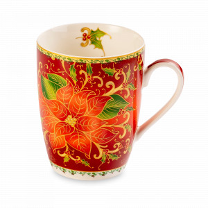 Кружка «Palais Royal Рождественская звезда», 10.5 см, фарфор, декор, LAMART, Италия, LAMART (Италия)