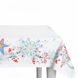 Скатерть прямоугольная, 168 х 450 см, хлопок, белый, рисунок, серия Счастливая Звезда, MIX&amp;MATCH HOME, Китай, Скидки до -25% на фарфор MIX&MATCH