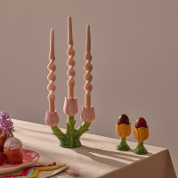 Подсвечник для 3-х свечей Floret, 20 см, фарфор, розовый, серия Blossom, TKANO, Китай_00822870055333121853.jpg