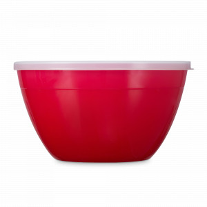 Миска для смешивания с крышкой, 26 см, 5 л, пластик, красный, серия Valencia, WO HOME, Германия, Посуда для пикника