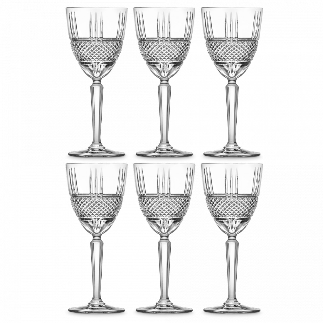 Набор из 6-ти бокалов для вина, 230 мл, хрустальное стекло, серия Brillante, RCR, Италия