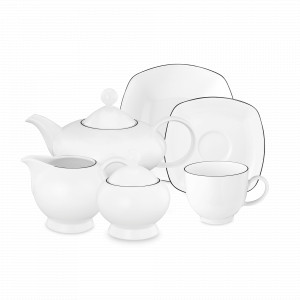 Сервиз чайный на 6 персон, 21 предмет, серия Lido Black Line, SELTMANN, Германия, SELTMANN WEIDEN (Германия)
