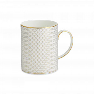 Кружка , 480 мл, костяной фарфор, белый, золотой, серия Arris, WEDGWOOD, Великобритания, Белые кружки