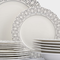 Сервиз обеденный на 6 персон Орнамент, 18 предметов, фарфор, белый, декор, серия Greco, ANNA LAFARG, Китай_00822620050852357722.jpg