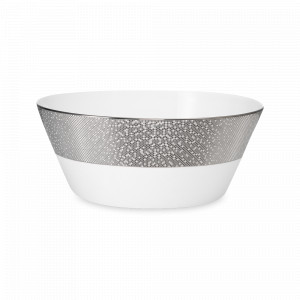 Салатник , 23 см, 1.9 л, костяной фарфор, белый, стальной, серия Платиновая пыль, NARUMI, Япония, NARUMI (Япония)