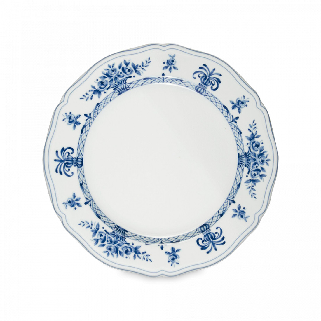 Тарелка суповая Piatti blu, 23.5 см, фарфор, белый, синий, серия Anthiros, LE COQ, Италия