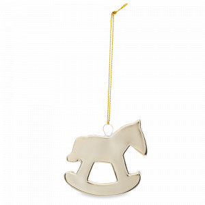 Украшение новогоднее - подвес Лошадка-качалка, 6 см, фарфор, золотистый, серия New Year, ANNA LAFARG, Китай, Столовые сервизы из Китая